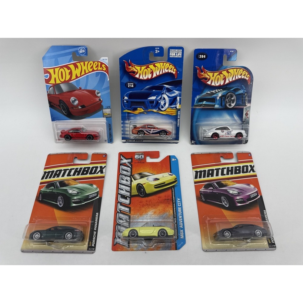 Lot of 6 Hot Wheels Matchbox Porsche Diecast Car 1:64 Sealed Collectible